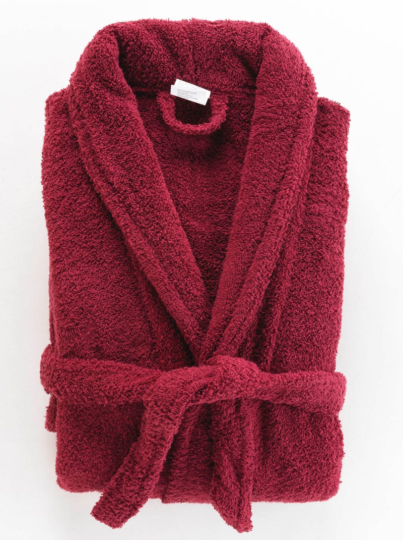 Albornoz liso con cuello chal Rojo - Kiabi