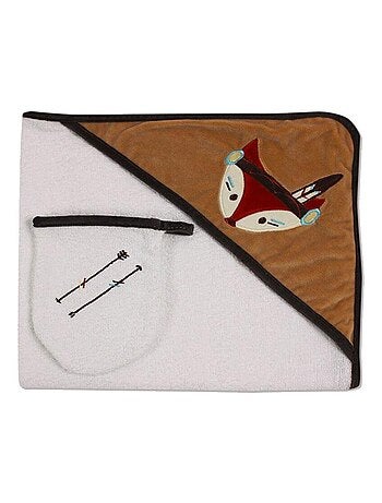 Albornoz + Toallita "INDIA" Les Chatounets