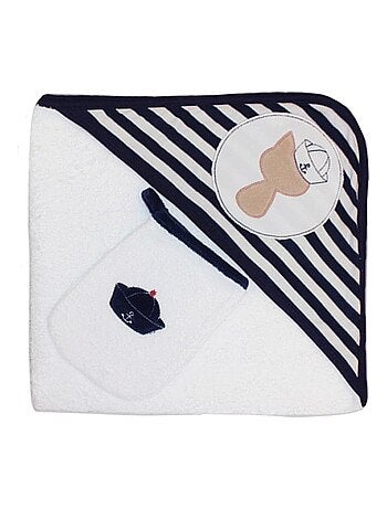 Albornoz + Toallita "MARIN" LES CHATOUNETS