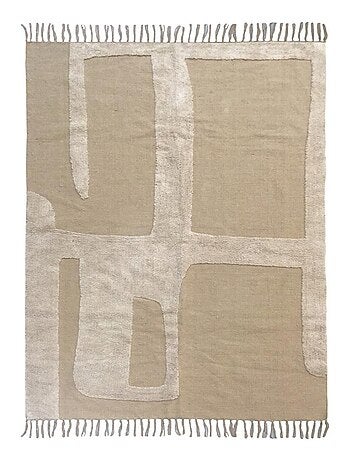Alfombra 100% algodón abstracta con flecos – Future Home