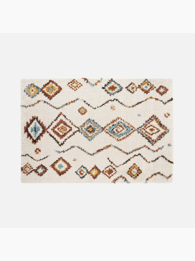 Alfombra bereber con motivos geométricos Beige claro - Kiabi
