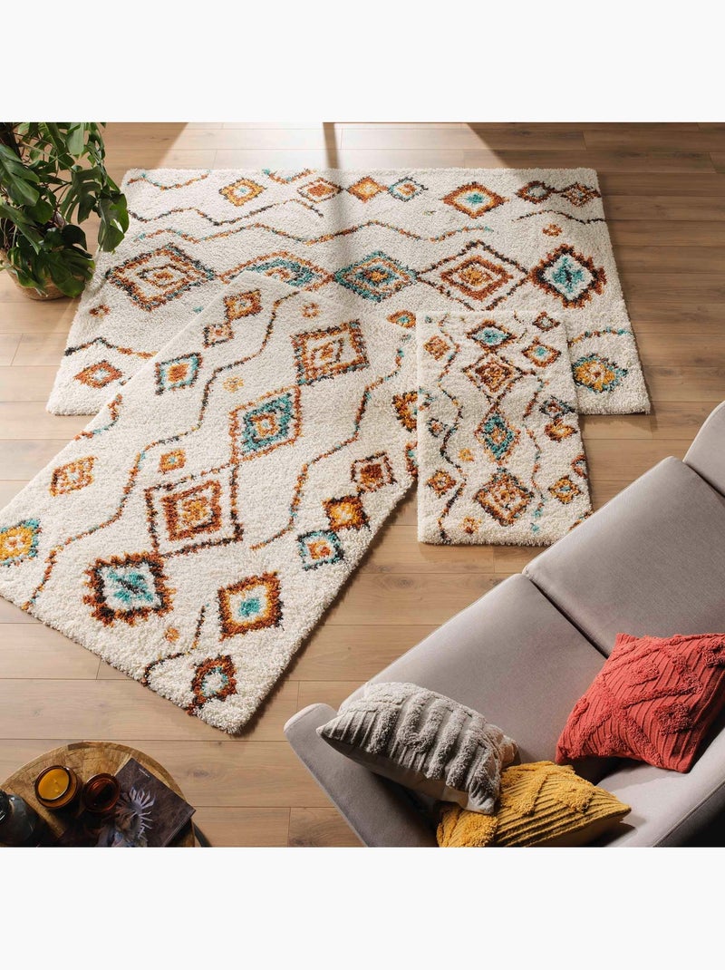 Alfombra bereber con motivos geométricos Beige claro - Kiabi