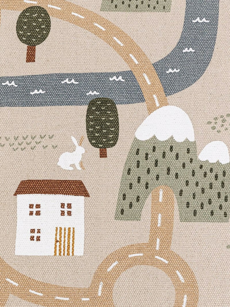 Alfombra con diseño de carretera para niños Beige - Kiabi