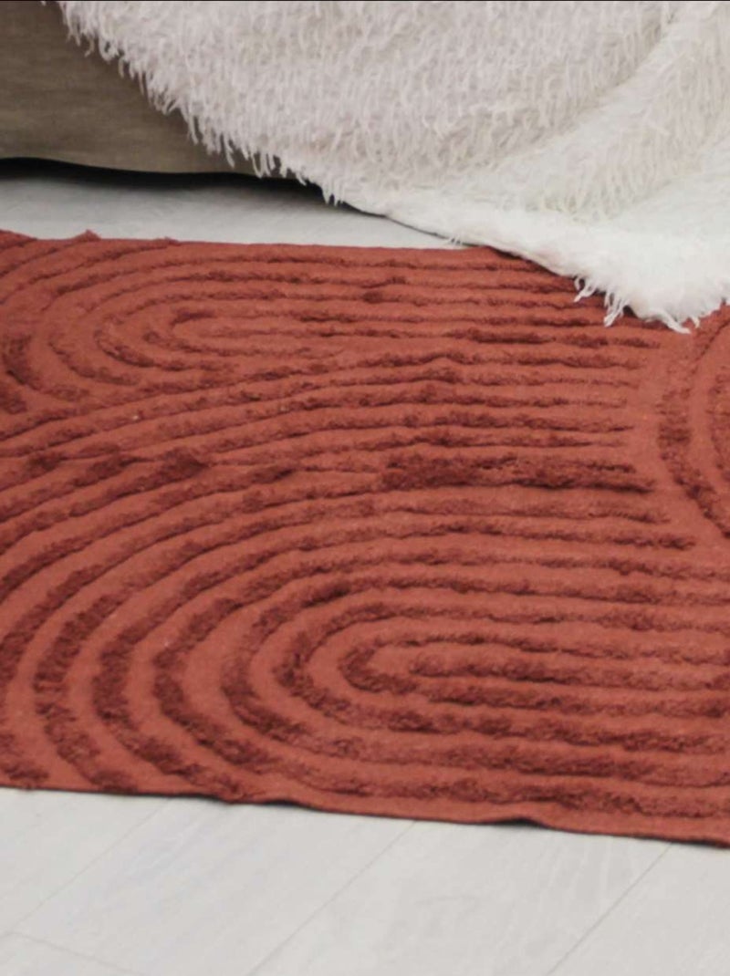 Alfombra con relieve de círculos curvos Rosa viejo - Kiabi