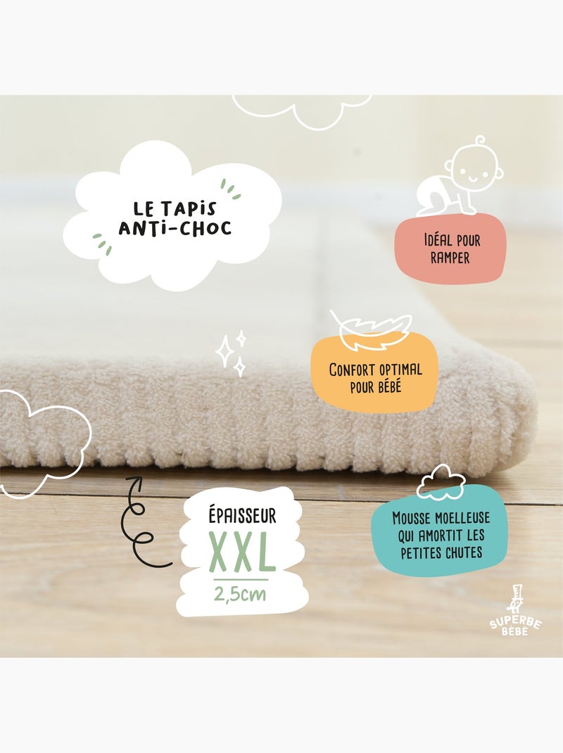 Alfombra de actividades y juego de espuma - 200x150x2,5 - Cocoon Plus | SUPERBE BEBE Blanco - Kiabi