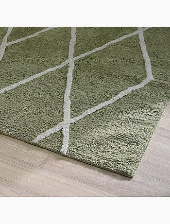 Alfombra de algodón con efecto bereber BALTE Future Home 100 x 150 cm caqui
