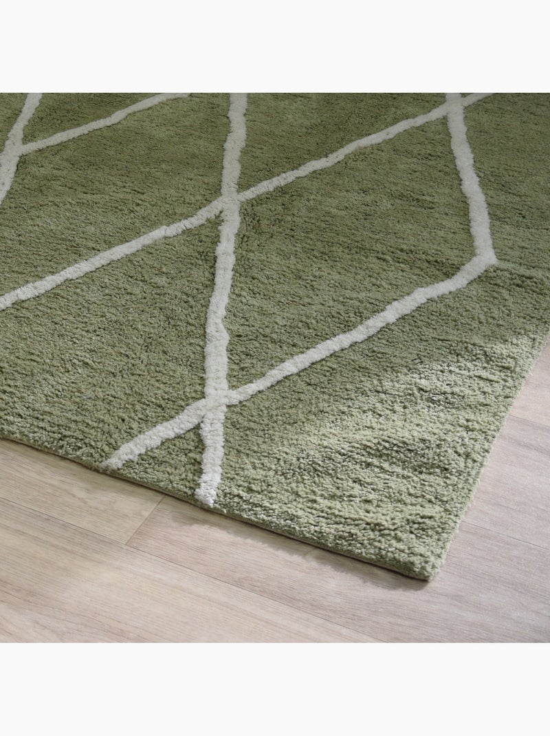Alfombra de algodón con efecto bereber BALTE Future Home 100 x 150 cm caqui Caqui - Kiabi
