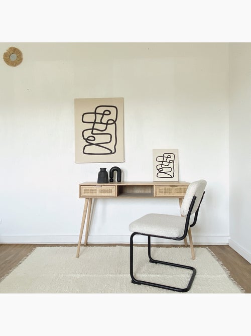 Alfombra de algodón tejida a mano con flecos - Kiabi