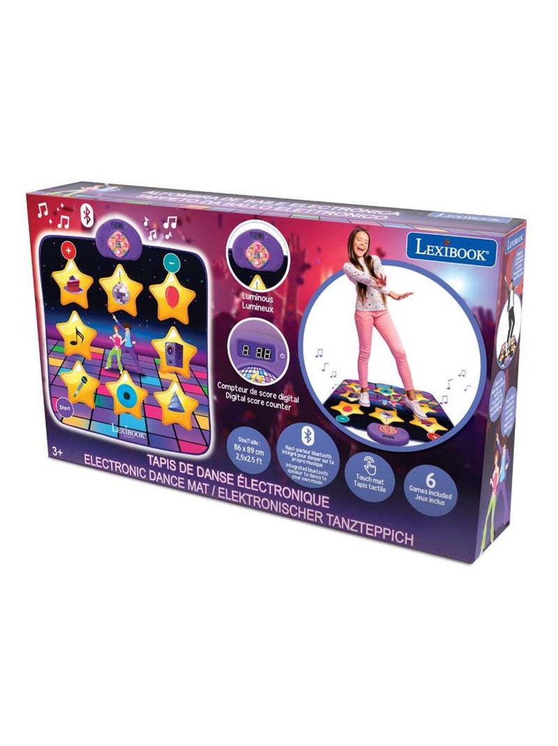 Alfombra de baile electrónica, Bluetooth y luminosa con 6 modos de juego Violeta - Kiabi