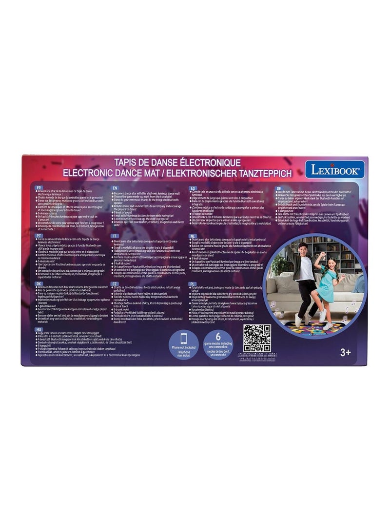 Alfombra de baile electrónica, Bluetooth y luminosa con 6 modos de juego Violeta - Kiabi