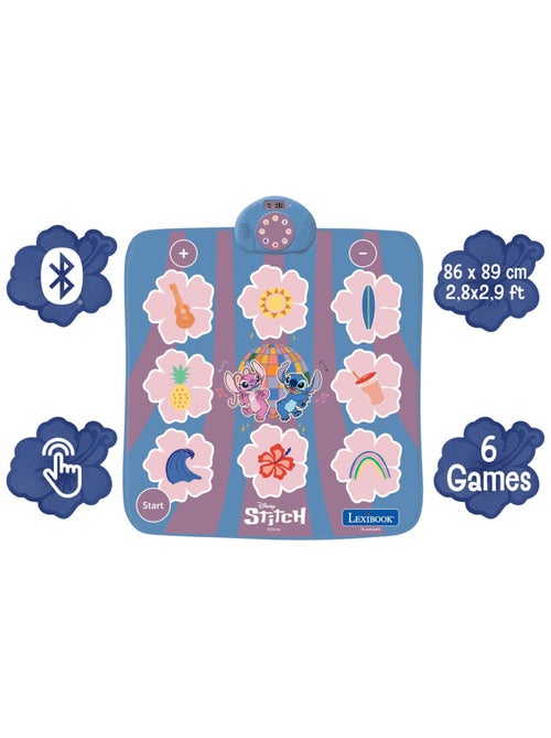 Alfombra de baile electrónica, bluetooth y luminosa stitch con 6 modos de juego - Kiabi