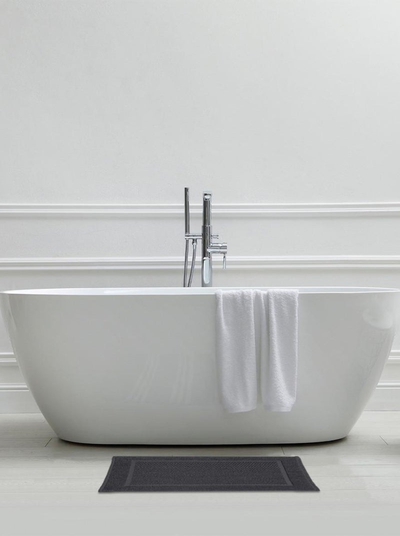 Alfombra de baño – 100% algodón rizo Oeko-Tex – Guy Levasseur Gris antracita - Kiabi