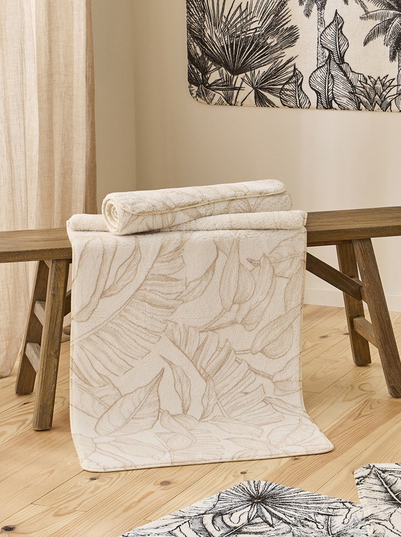 Alfombra de baño antideslizante 'BOTANIC' 60 x 120 cm – Guy Levasseur Beige - Kiabi
