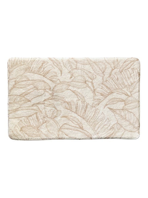 Alfombra de baño antideslizante Botanic estampada beige en poliéster – Guy Levasseur - Kiabi