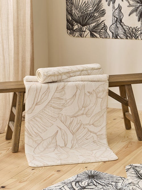 Alfombra de baño antideslizante Botanic estampada beige en poliéster – Guy Levasseur - Kiabi