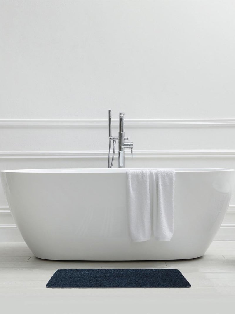 Alfombra de baño antideslizante de 50 x 80 cm, de pelo rizado Azul - Kiabi
