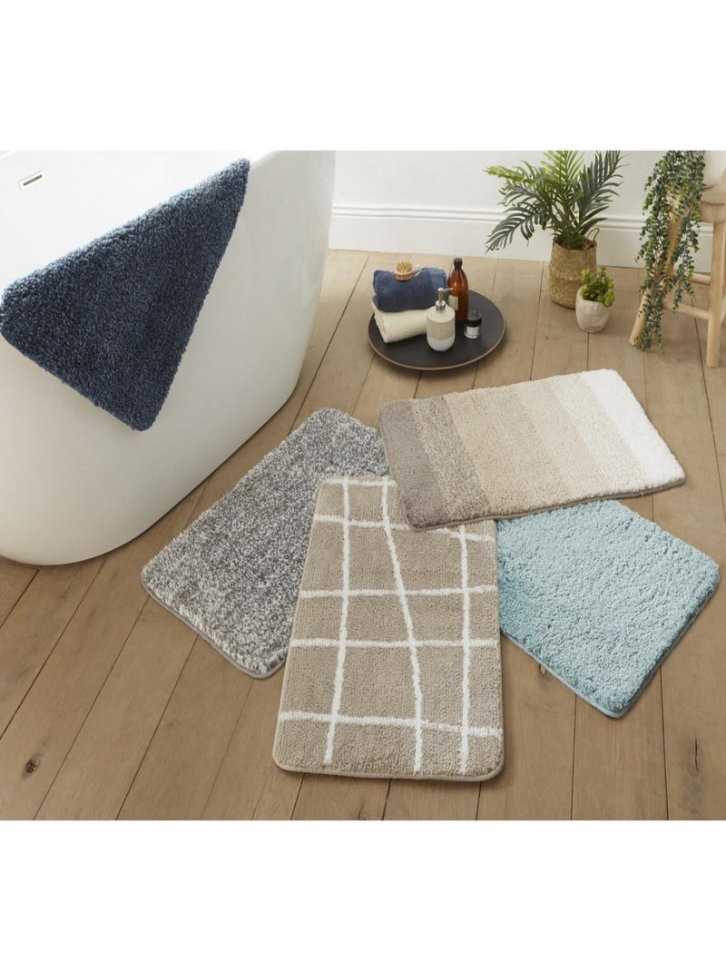 Alfombra de baño antideslizante de 50 x 80 cm, de pelo rizado Azul - Kiabi