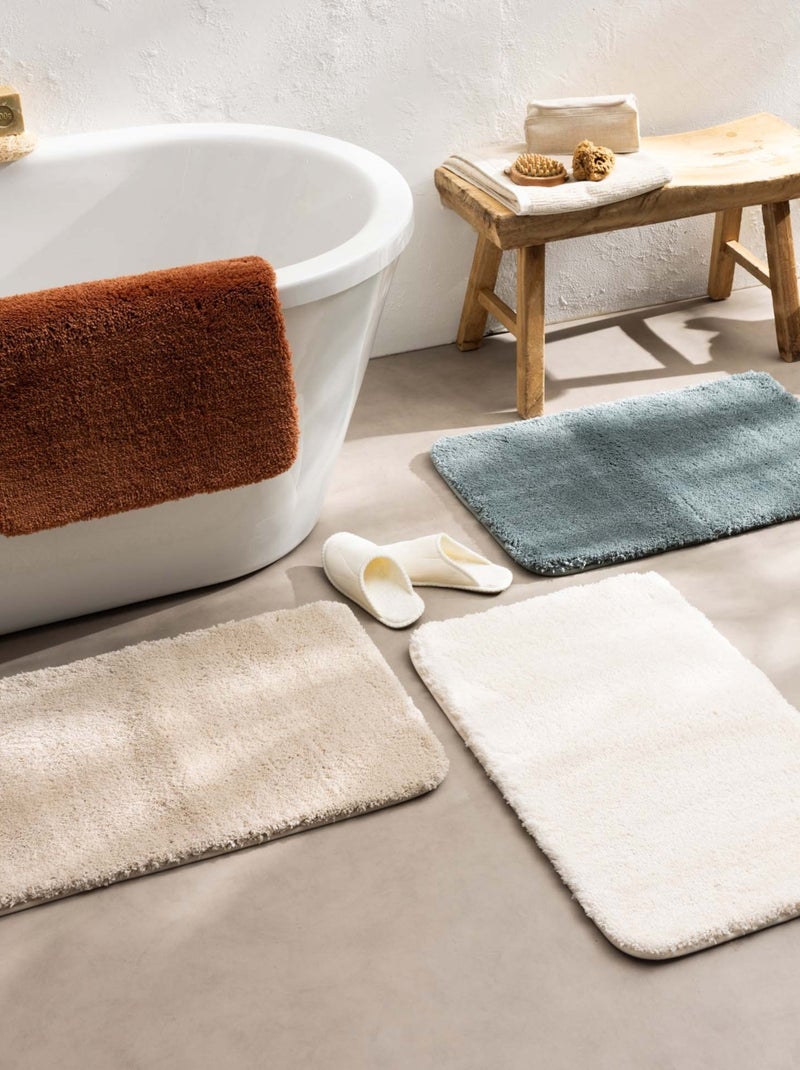 Alfombra de baño antideslizante de microfibra Naranja - Kiabi