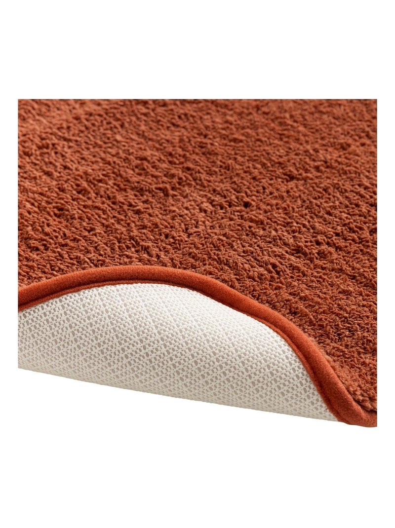 Alfombra de baño antideslizante de microfibra Naranja - Kiabi