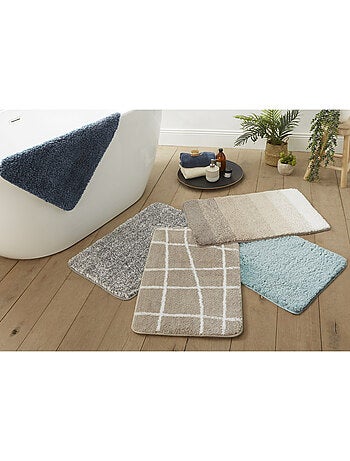 Alfombra de baño antideslizante Guy Levasseur topo con cuadros 50 x 80 cm