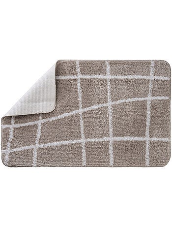 Alfombra de baño antideslizante Guy Levasseur topo con cuadros 50 x 80 cm