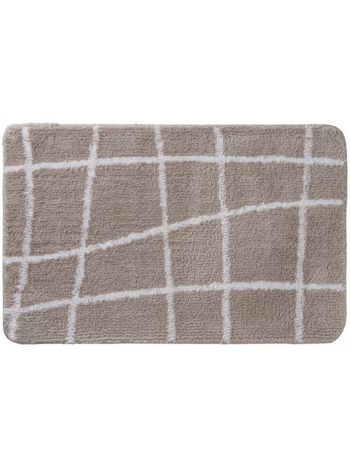 Alfombra de baño antideslizante Guy Levasseur topo con cuadros 50 x 80 cm - Kiabi