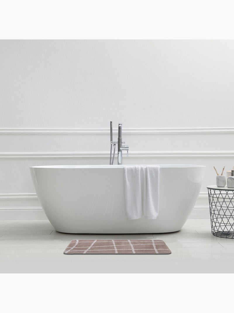 Alfombra de baño antideslizante Guy Levasseur topo con cuadros 50 x 80 cm Taupe - Kiabi