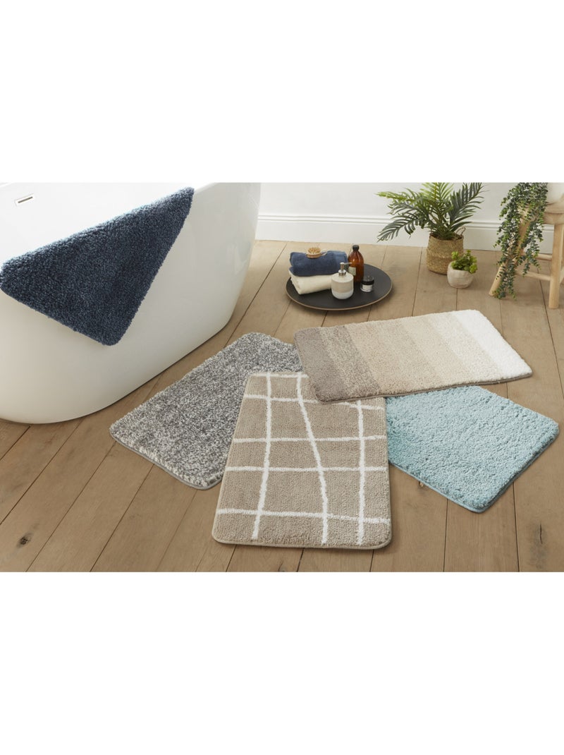 Alfombra de baño antideslizante Guy Levasseur topo con cuadros 50 x 80 cm Taupe - Kiabi