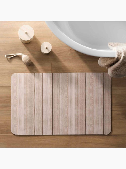 Alfombra de Baño Calista Ultra-Absorbente Efecto Madera - Kiabi