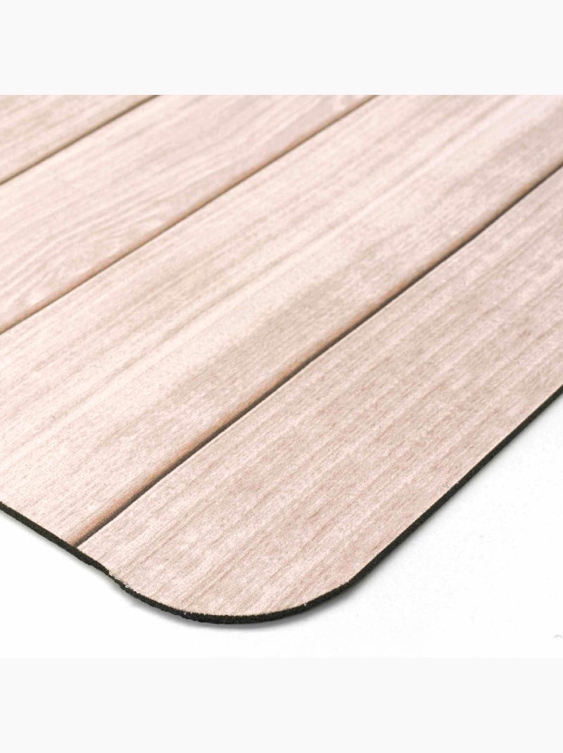 Alfombra de Baño Calista Ultra-Absorbente Efecto Madera Beige - Kiabi