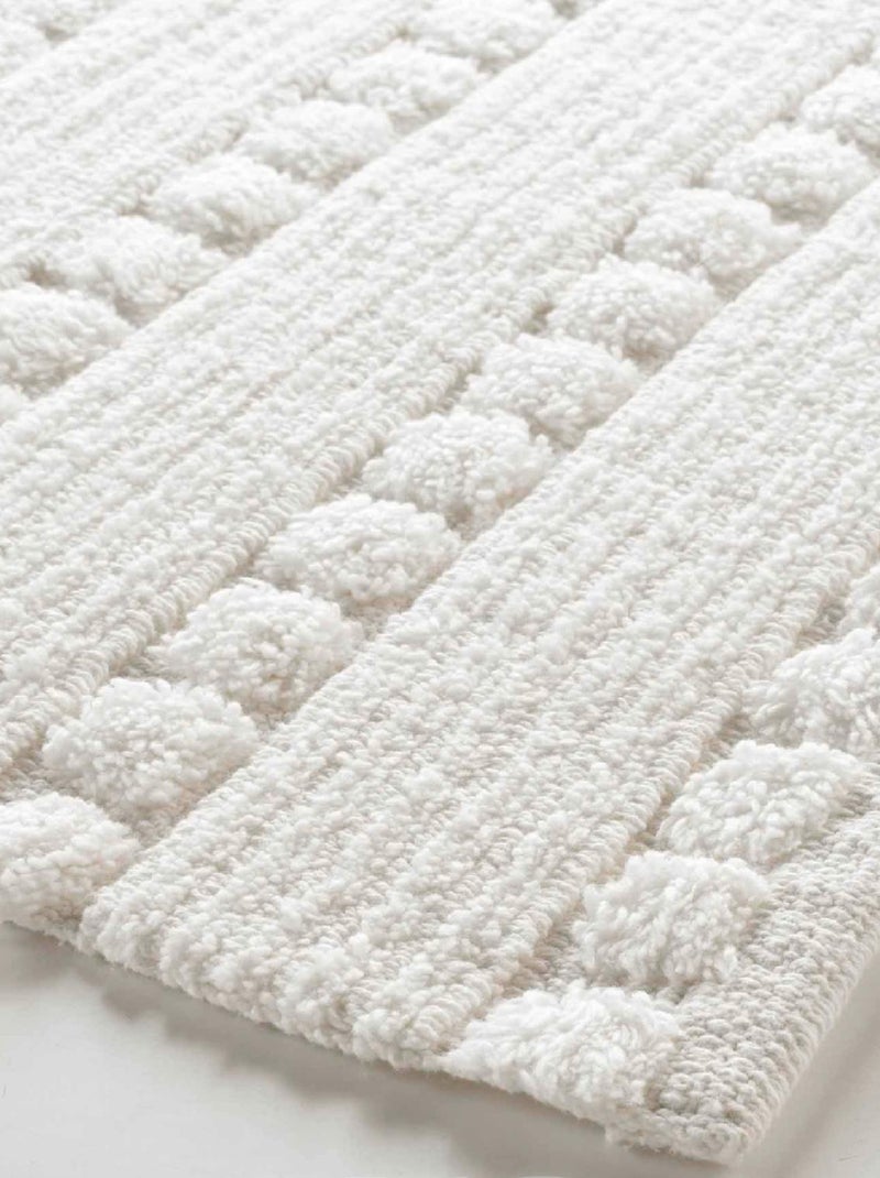 Alfombra de Baño Cleonis Uni con Relieves Blanco - Kiabi