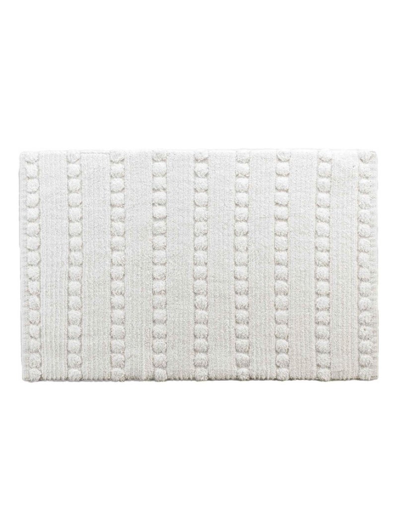 Alfombra de Baño Cleonis Uni con Relieves Blanco - Kiabi