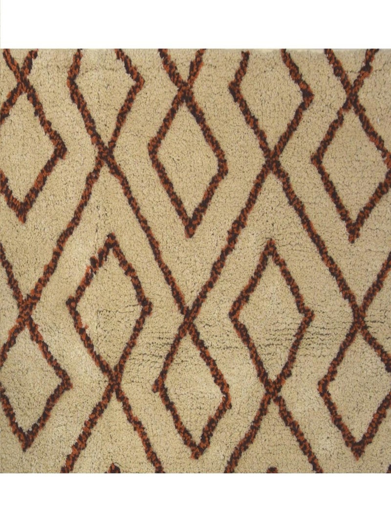 Alfombra de baño con diseño geométrico de algodón Beige - Kiabi