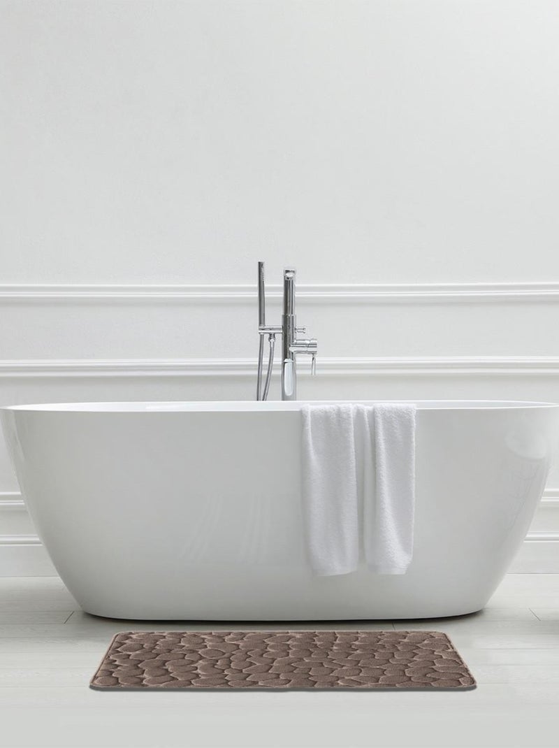 Alfombra de baño con memoria MINERAL antideslizante 60x100 cm – Guy Levasseur Gris topo - Kiabi
