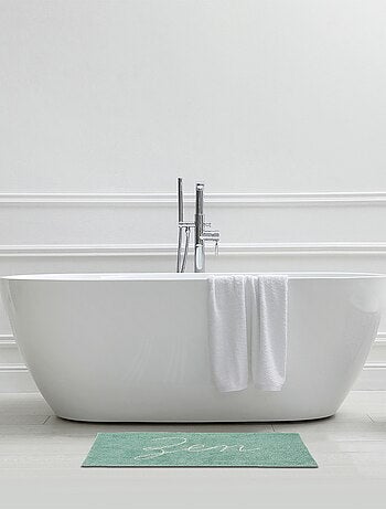 Alfombra de baño con texto, 50 x 80 cm, de algodón