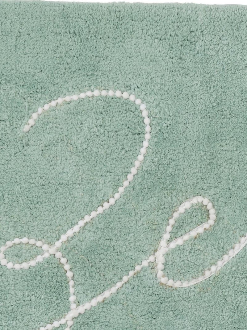 Alfombra de baño con texto, 50 x 80 cm, de algodón Verde - Kiabi