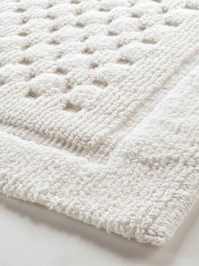 Alfombra de Baño Damaris Uni con Relieves Blanco - Kiabi