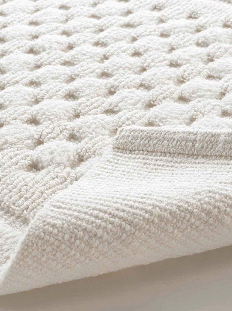 Alfombra de Baño Damaris Uni con Relieves Blanco - Kiabi