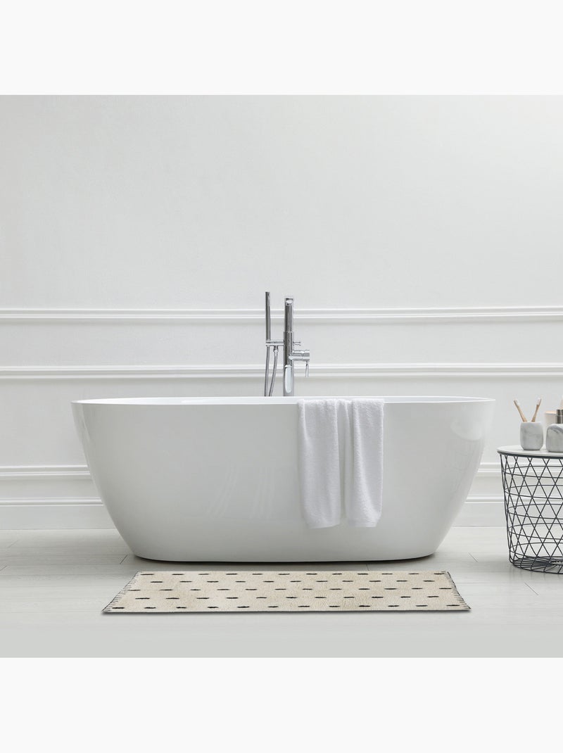 Alfombra de baño de algodón de 1 cm con motivo horse point 60 x 120 cm Guy Levasseur Crudo - Kiabi