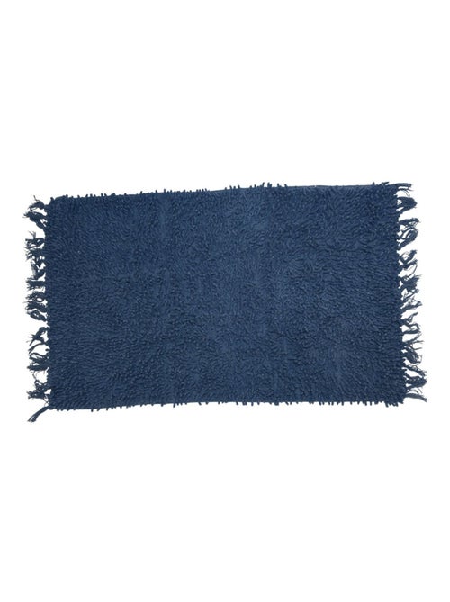 Alfombra de baño de algodón lisa con flecos - Kiabi
