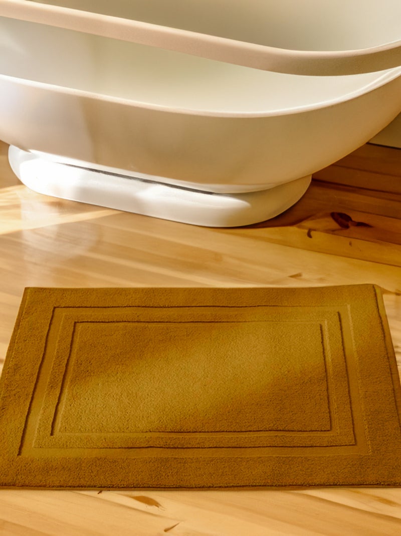 Alfombra de baño de algodón peinado Amarillo - Kiabi