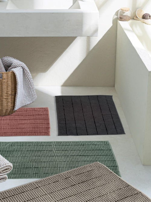 Alfombra de baño de chenilla, 50 x 70 cm, lisa - Kiabi