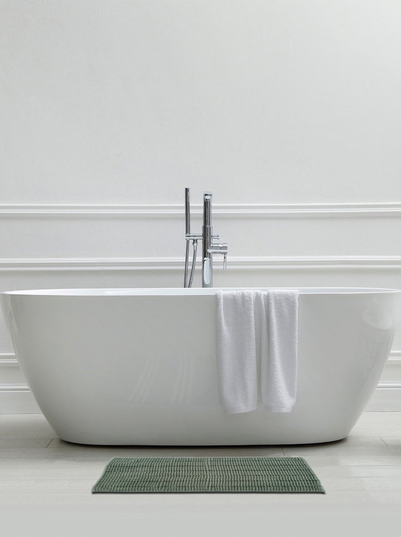Alfombra de baño de chenilla, 50 x 70 cm, lisa Verde agua - Kiabi