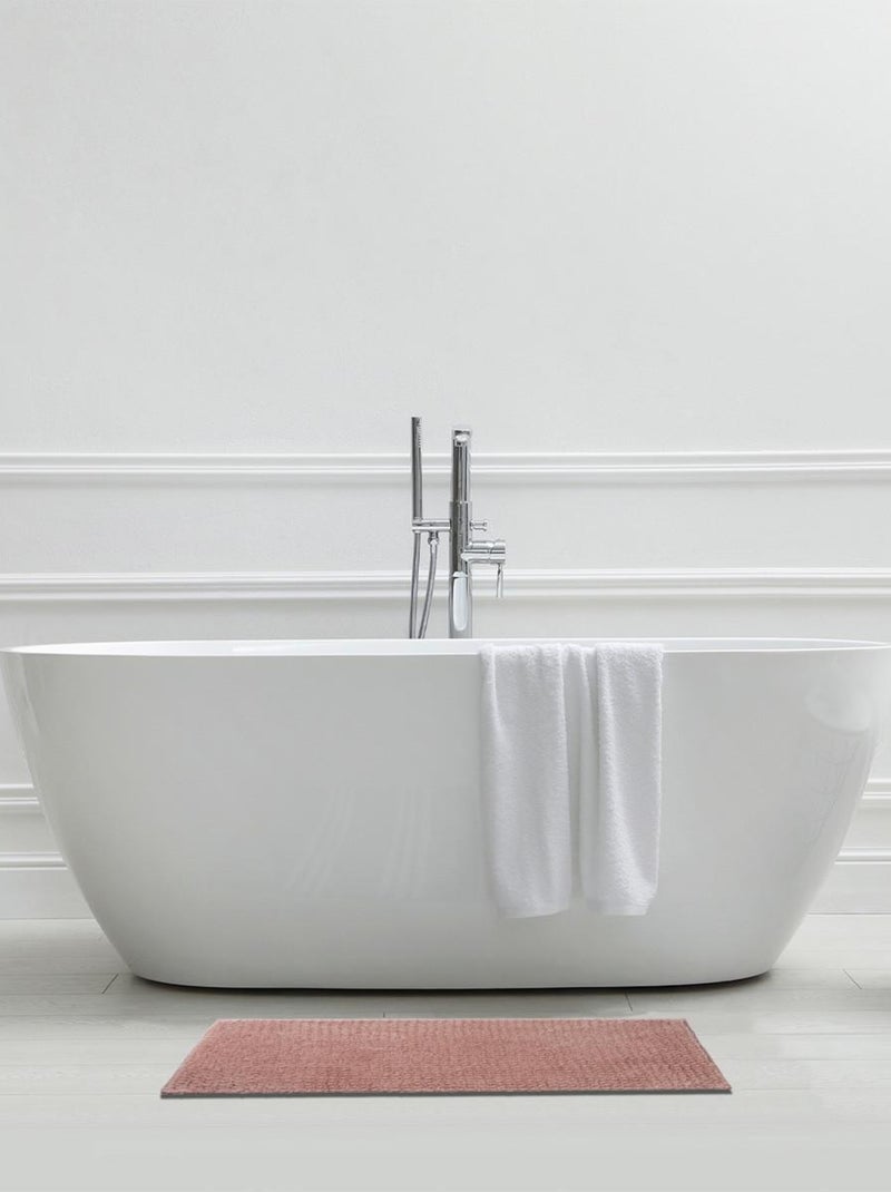 Alfombra de baño de chenilla de 50 x 80 cm, de poliéster liso Rosa - Kiabi