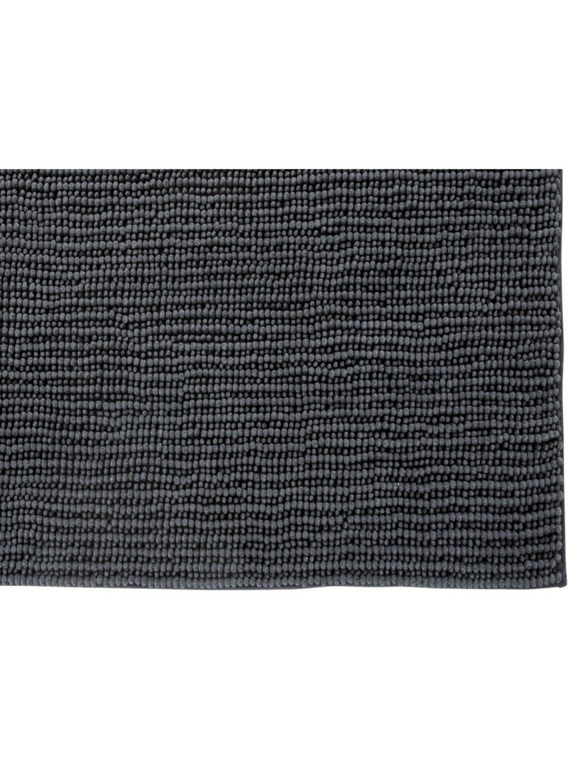 Alfombra de baño de chenilla de 60 x 180 cm, de poliéster liso Gris antracita - Kiabi