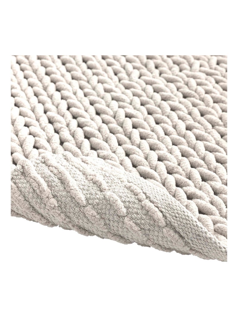 Alfombra de baño de suave chenilla antideslizante Beige - Kiabi