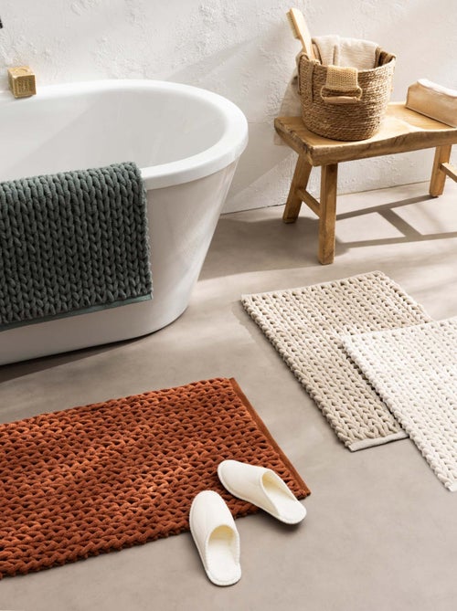 Alfombra de baño de suave chenilla antideslizante - Kiabi