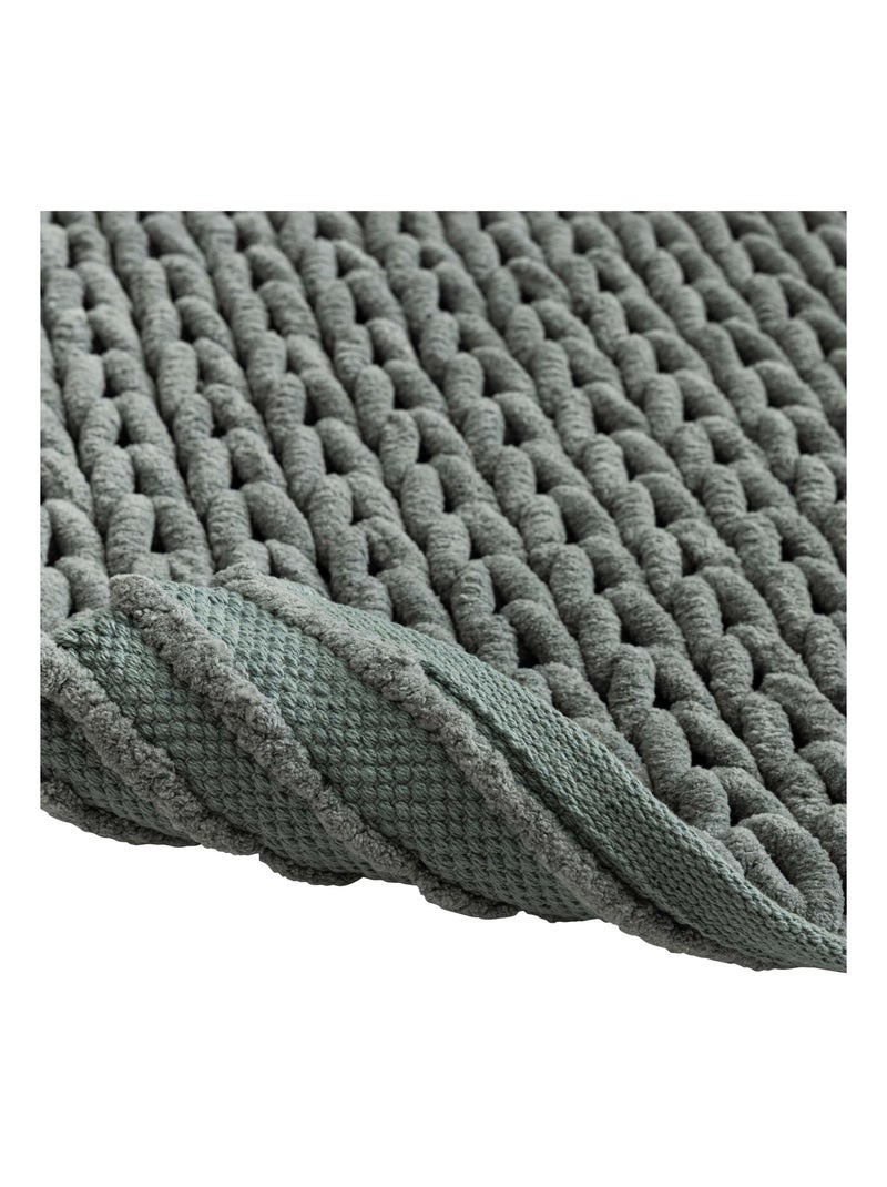 Alfombra de baño de suave chenilla antideslizante Caqui - Kiabi