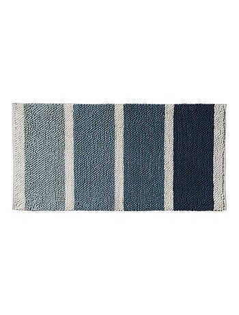 Alfombra de baño decorativa a rayas de polialgodón
