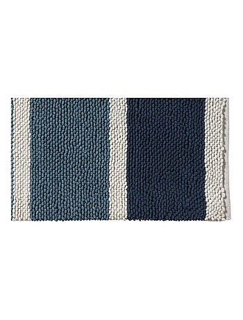 Alfombra de baño decorativa a rayas de polialgodón